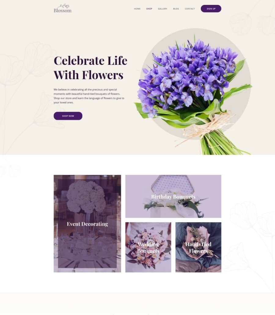 Templately - Blossom Footer Section Thumbnail