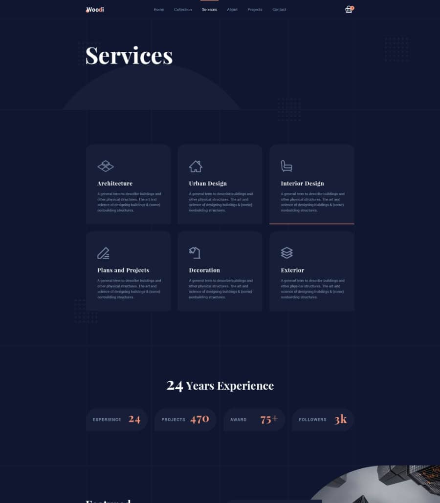 Templately - Woodie Services Page Thumbnail
