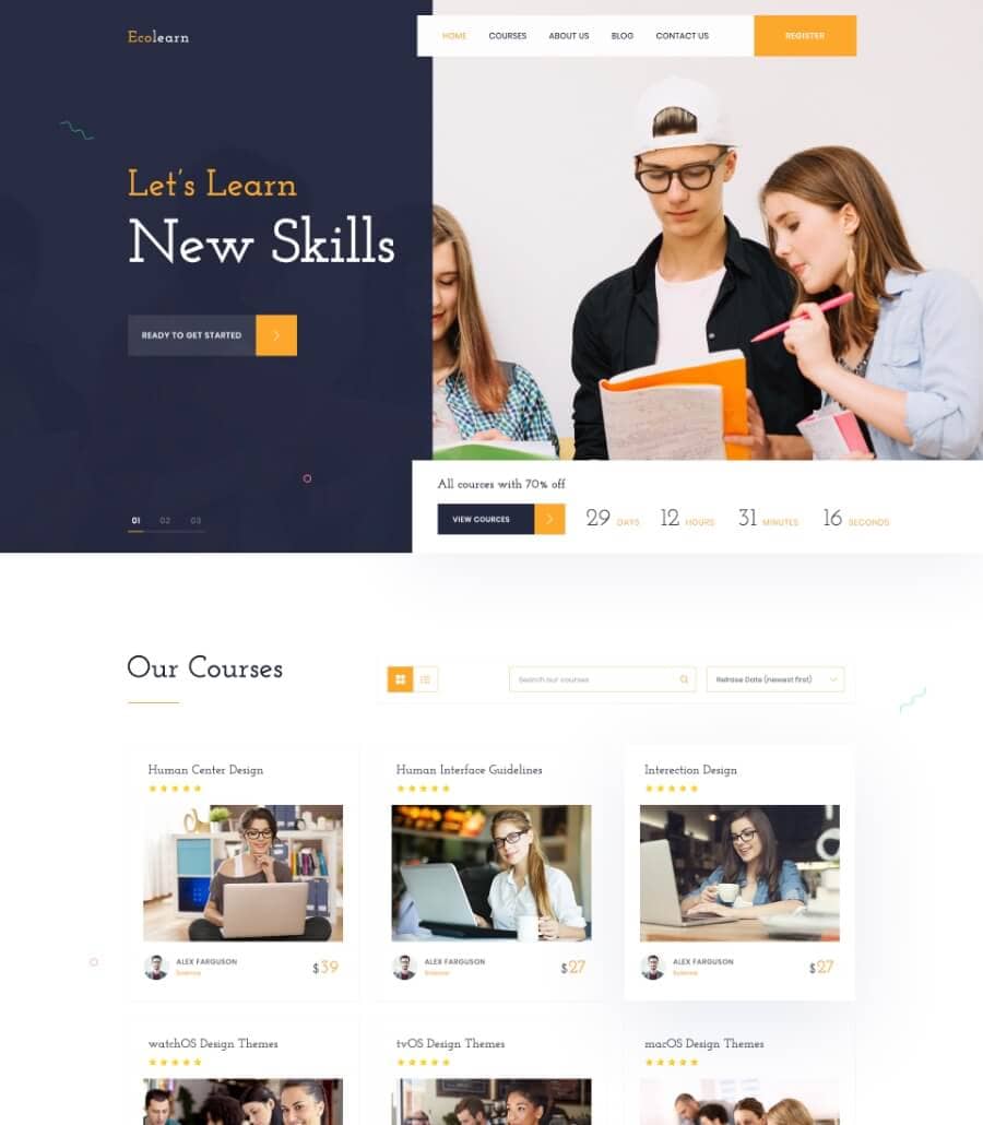 Templately - EduBee Education Template Footer Thumbnail