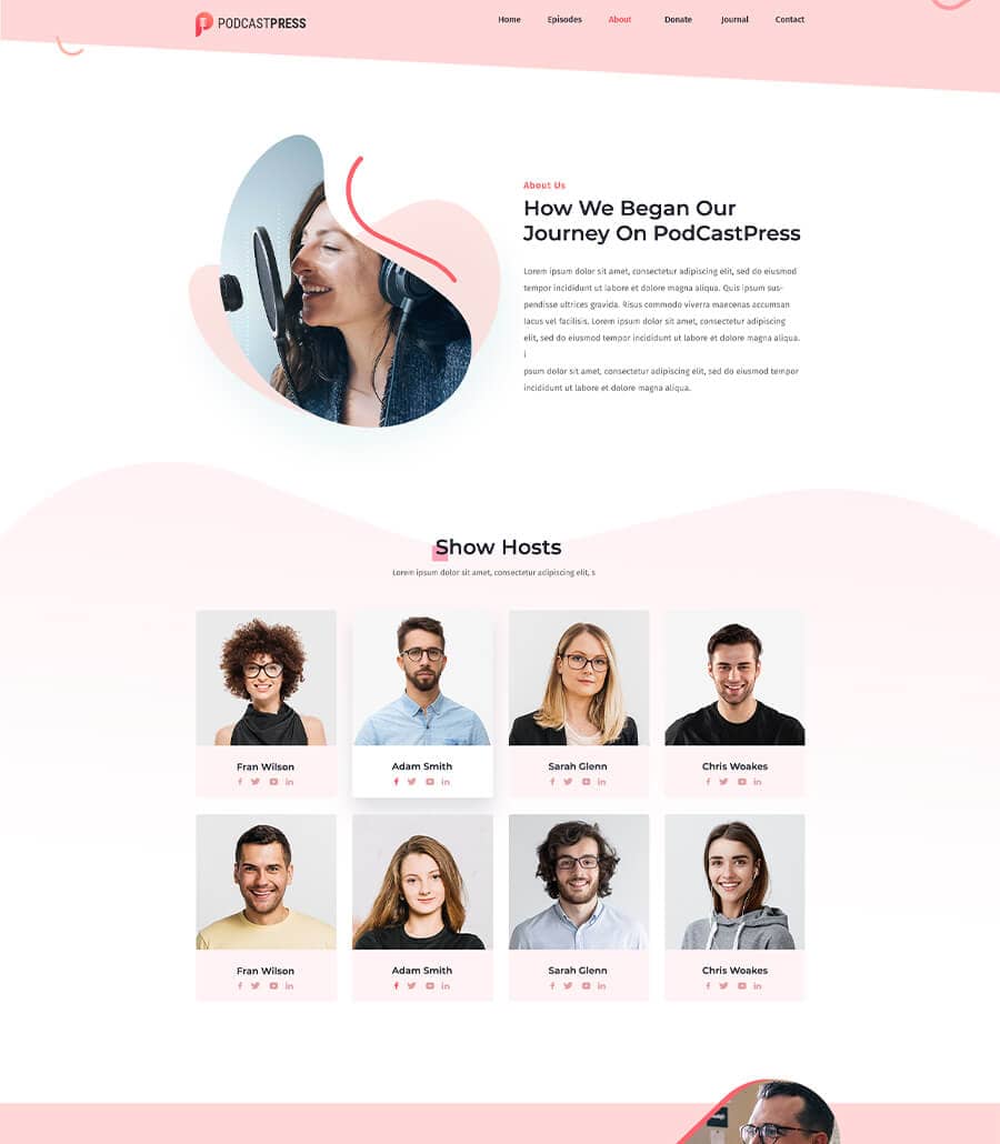 PodCastPress About Page  By Templately