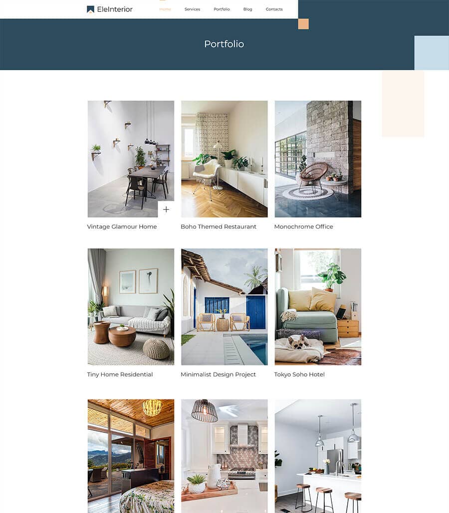 Templately - EleInterior Portfolio Page Thumbnail