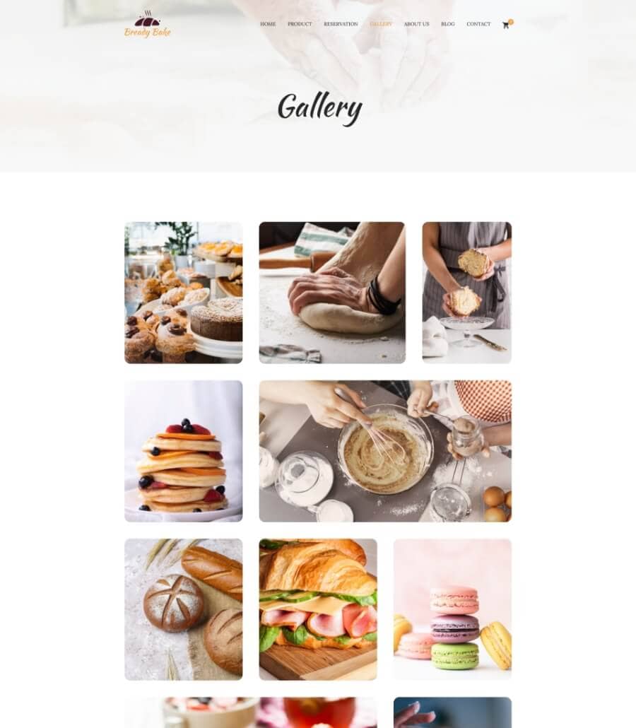 Bready Bake Gallery Page  By Templately