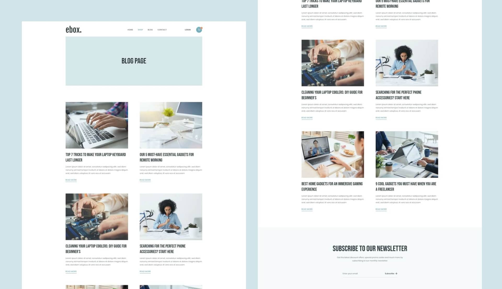 Ebox Blog Page By Templately