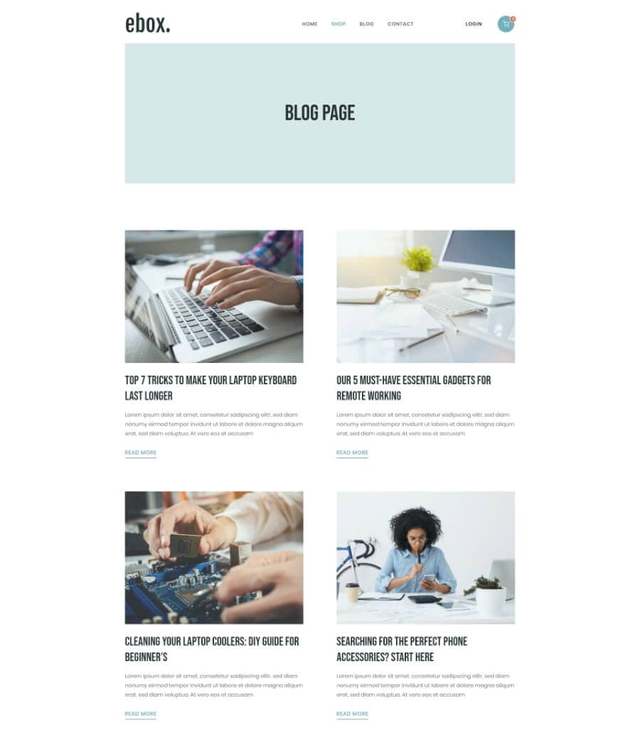 Templately - Ebox Blog Page Thumbnail