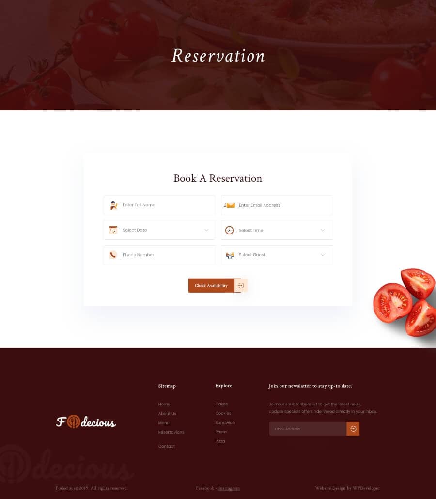 Templately - Foodiecious Reservation Thumbnail