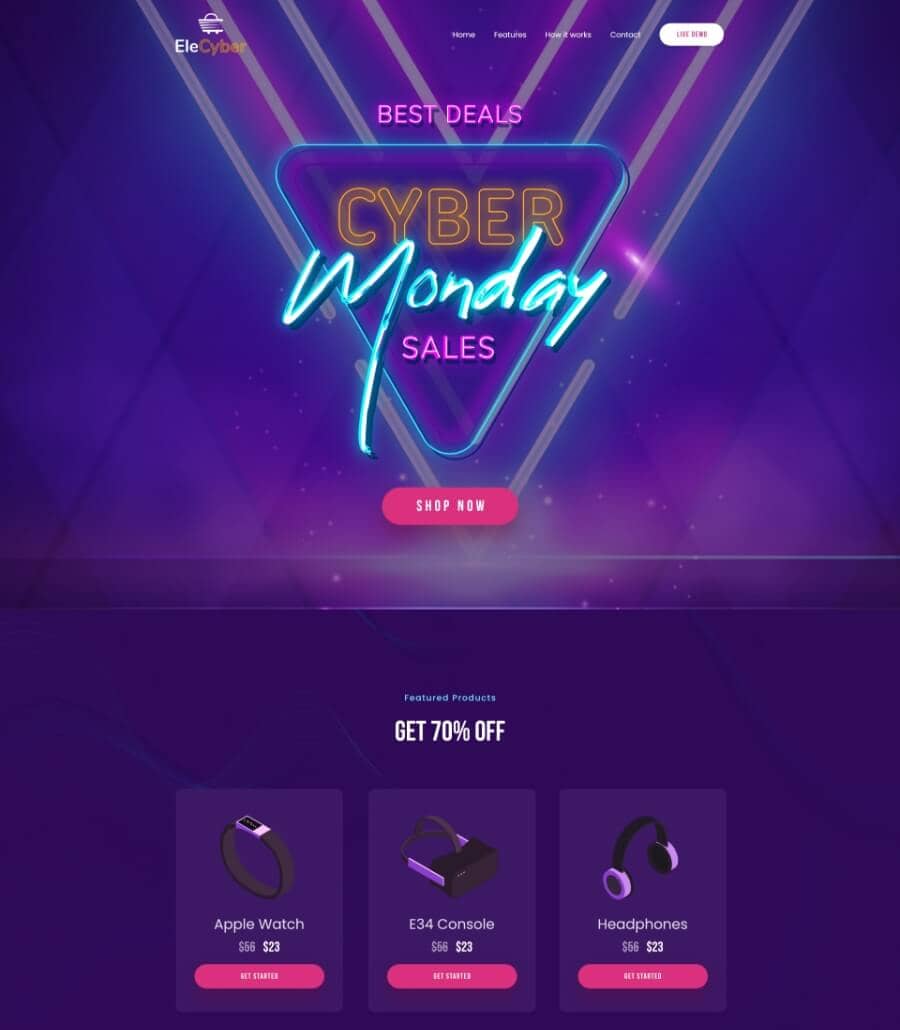 Templately - EleCyber Landing Page Thumbnail