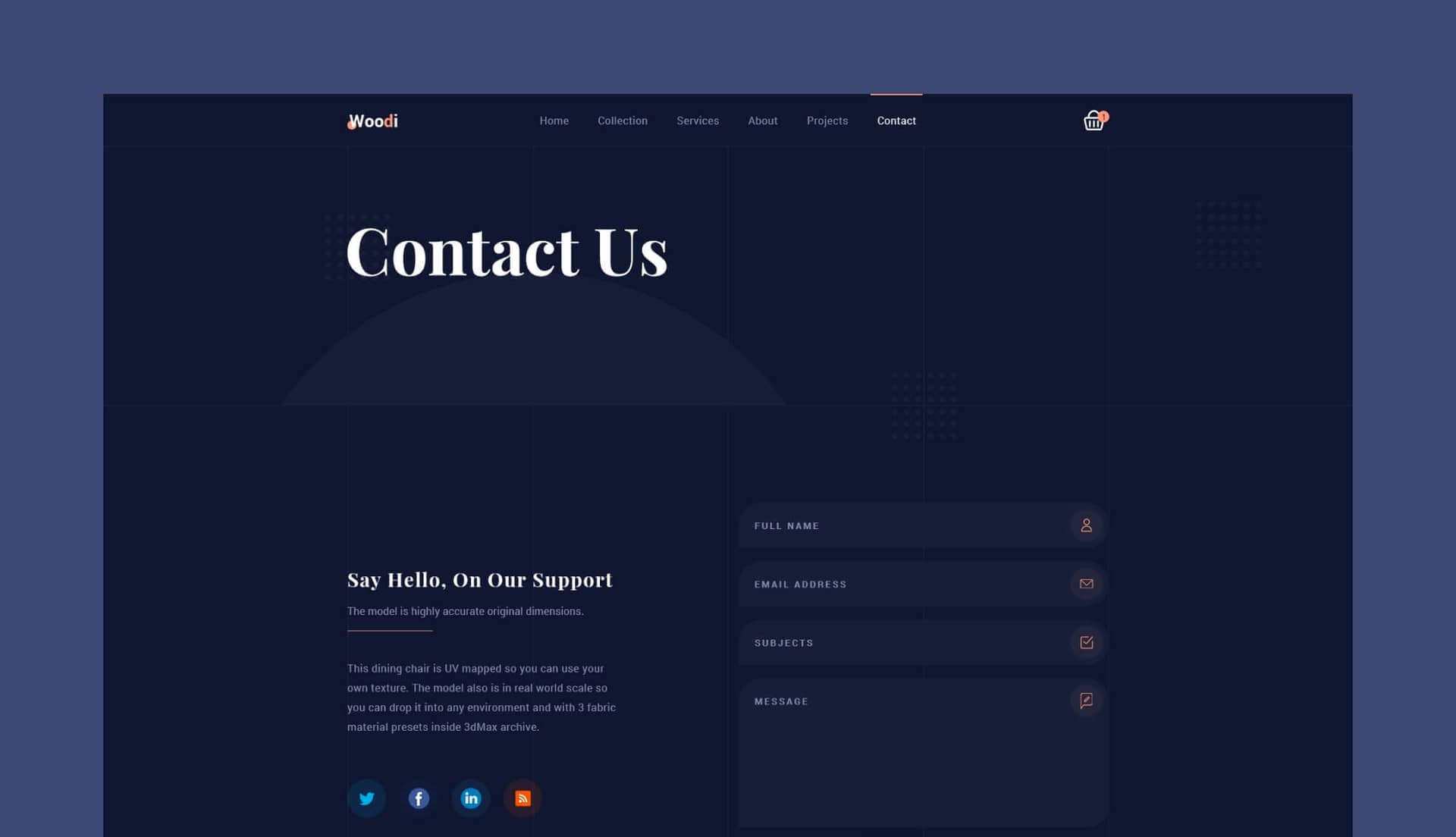 Woodie Contact Page By Templately