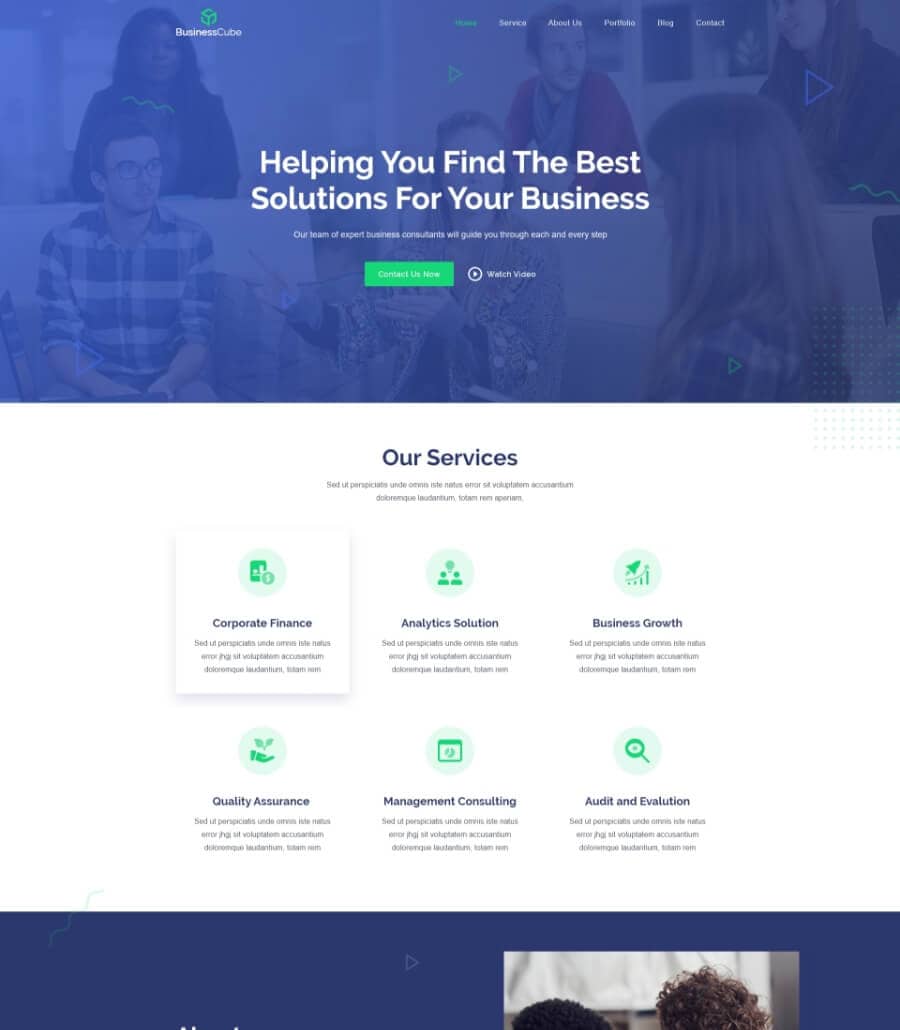 BusinessCube Footer  By Templately