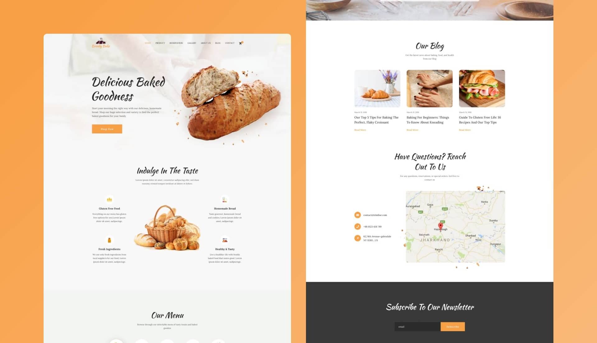 Bready Bake Home Page By Templately