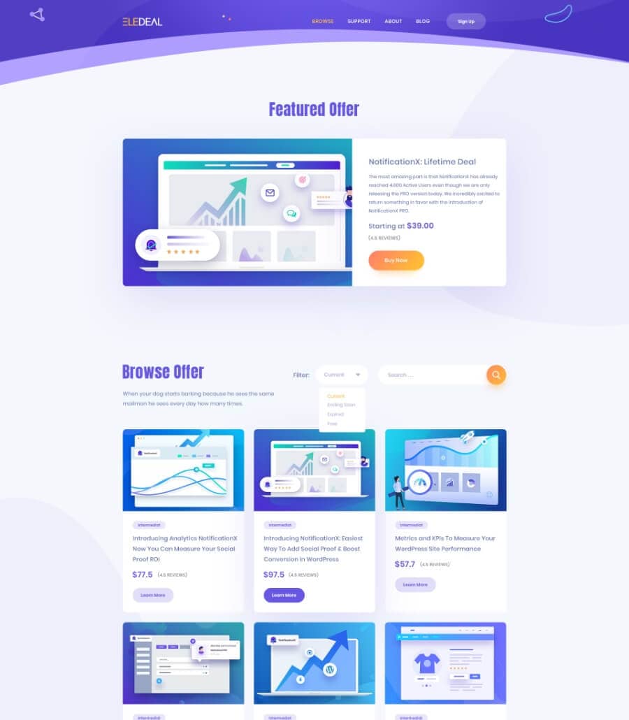 Templately - EleDeal Template Browse Thumbnail