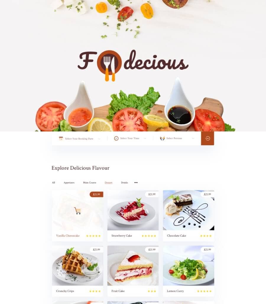 Templately - Foodiecious - Restaurant Template Thumbnail
