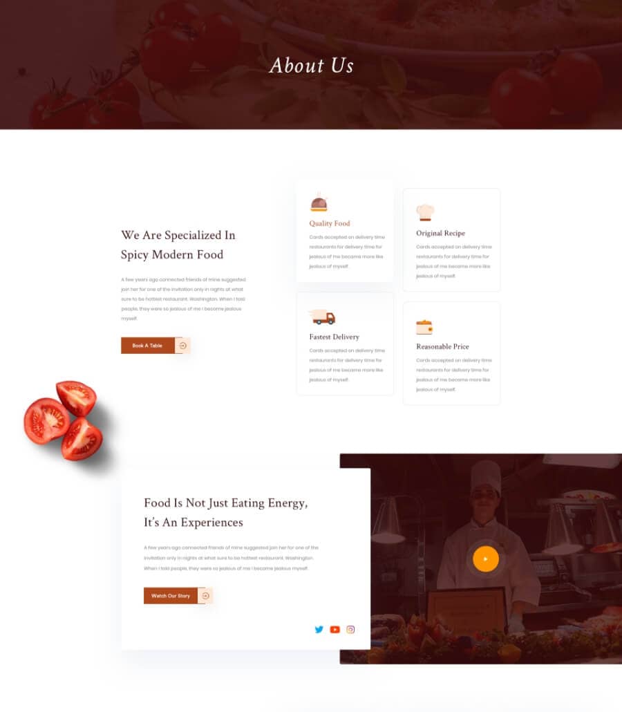 Templately - Foodiecious - Restaurant Template Thumbnail 2