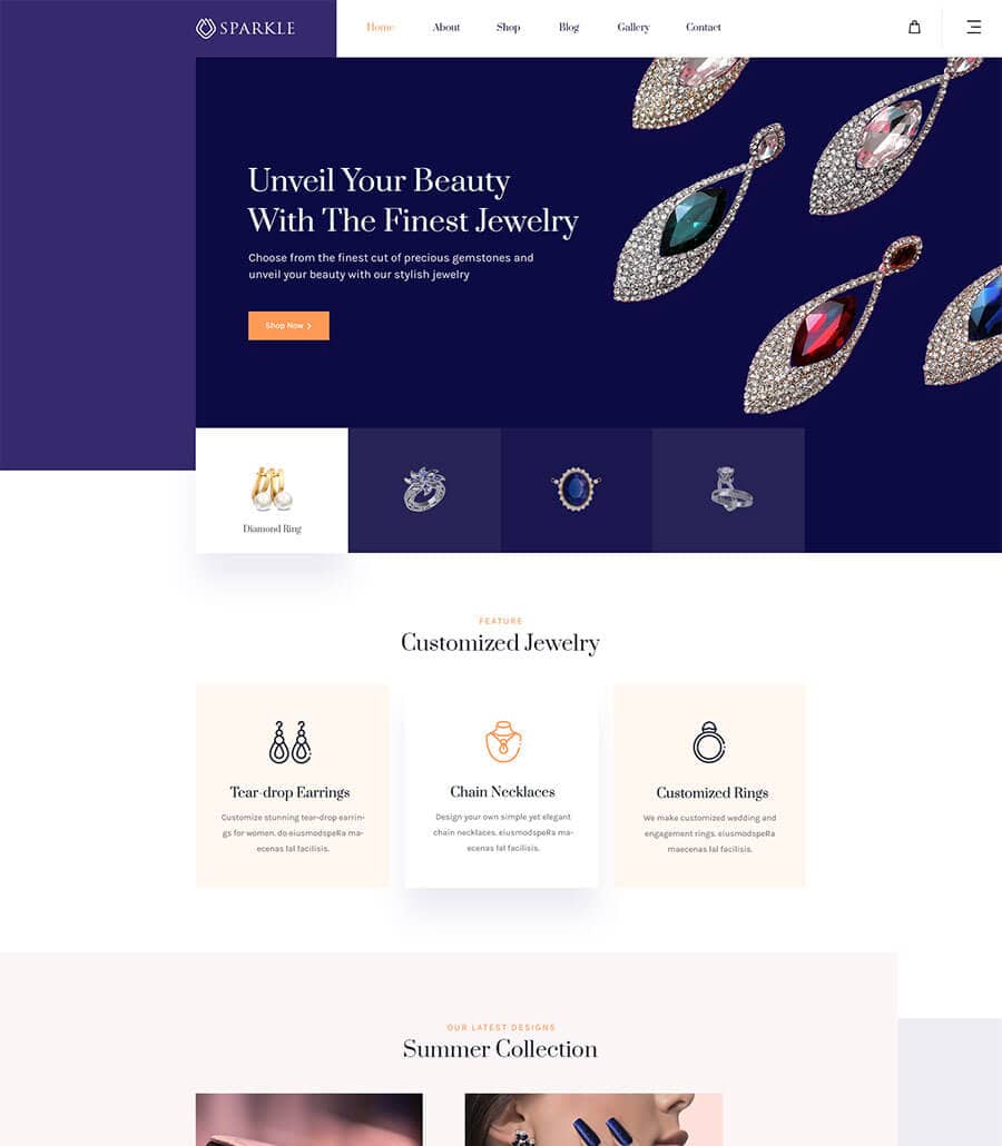 Templately - Sparkle - WooCommerce Template For Jewelry Shop Thumbnail