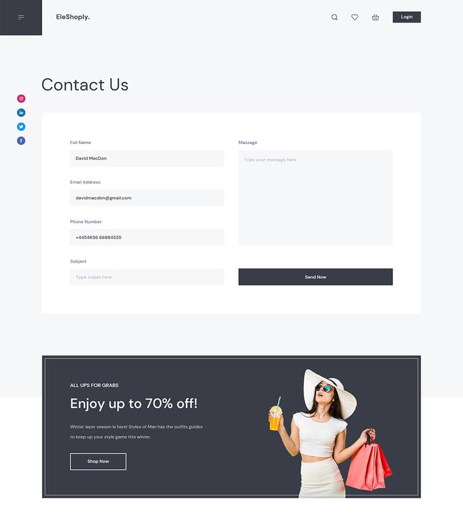 Templately - EleShoply - Ecommerce Website Template Thumbnail 3