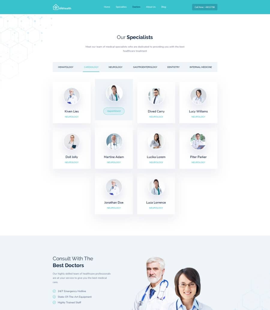 Templately - EleHealth - Website Template Thumbnail 2