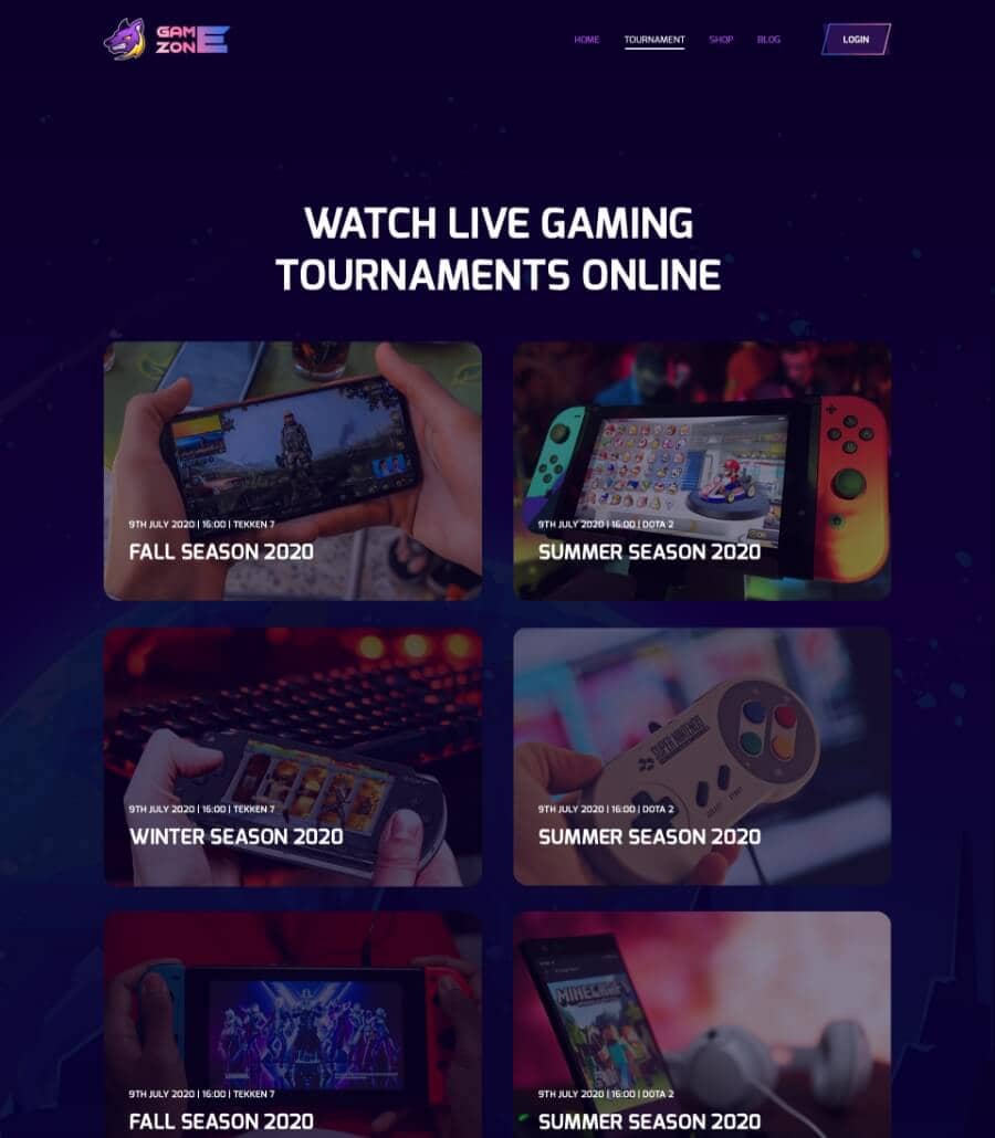 Templately - GameZone - Gaming Website Template For Elementor Thumbnail 2