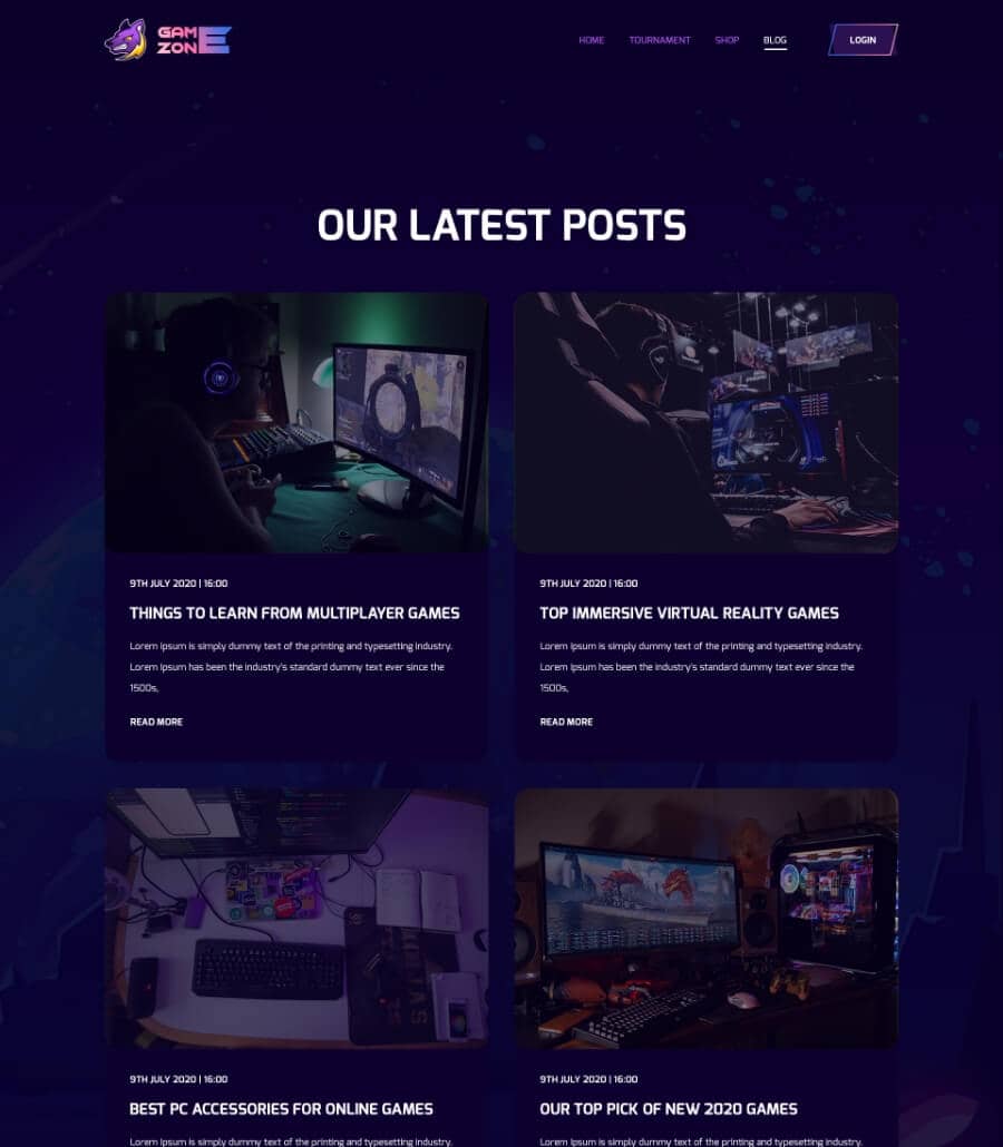 Templately - GameZone - Gaming Website Template For Elementor Thumbnail 3