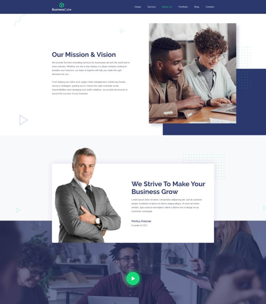 Templately - BusinessCube - Business Consultancy Website Template Thumbnail 2