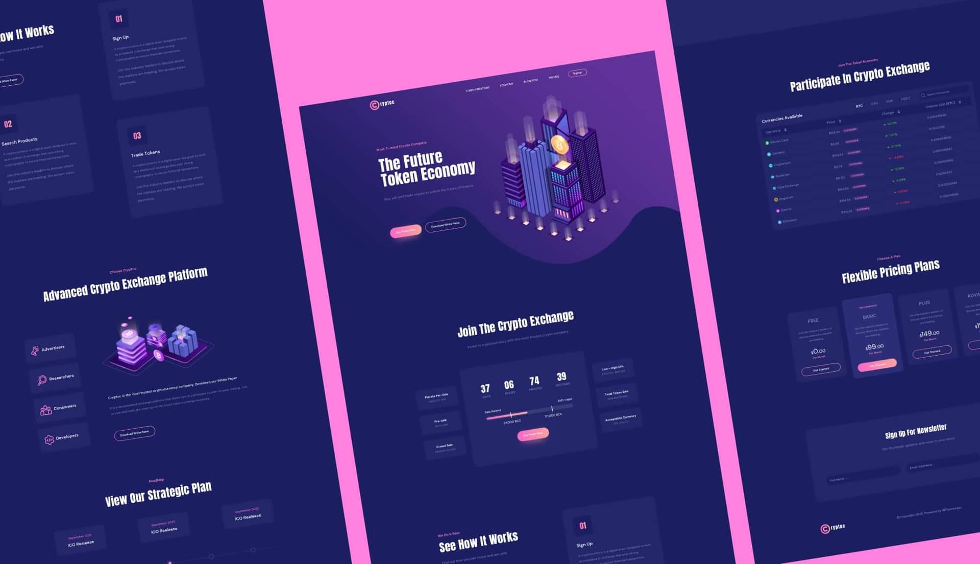 CryptoCurrency - Elementor Landing Template Banner By Templately