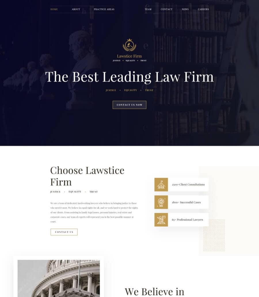 Templately - Lawstice - Law Firm WordPress template Thumbnail