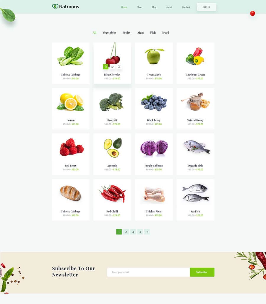 Templately - Naturous - WooCommerce  Template for Organic store Thumbnail 3