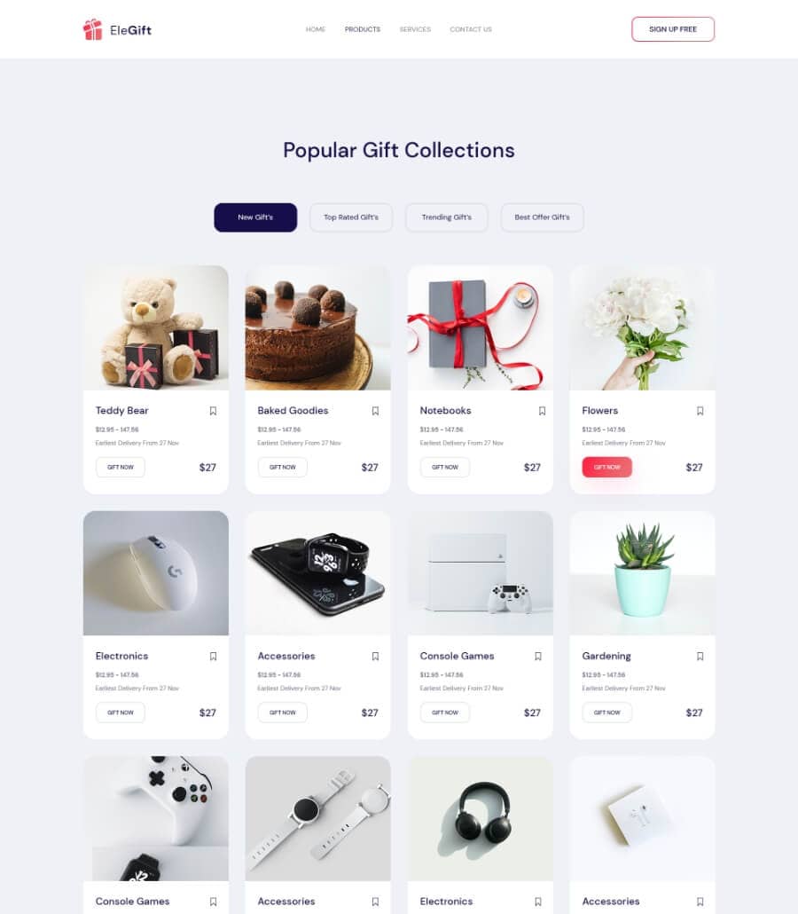 Templately - EleGift - E-Commerce Website Template Thumbnail 2