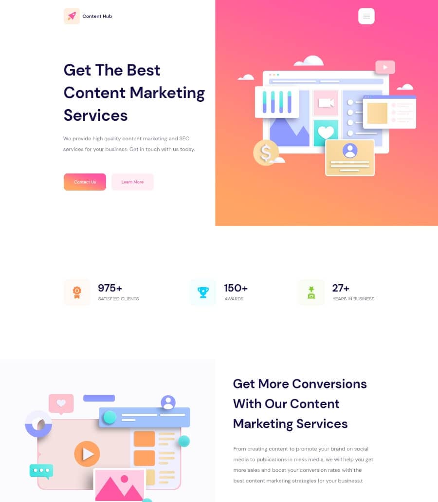Templately - Content Hub - Content Marketing Website Template For Elementor Thumbnail
