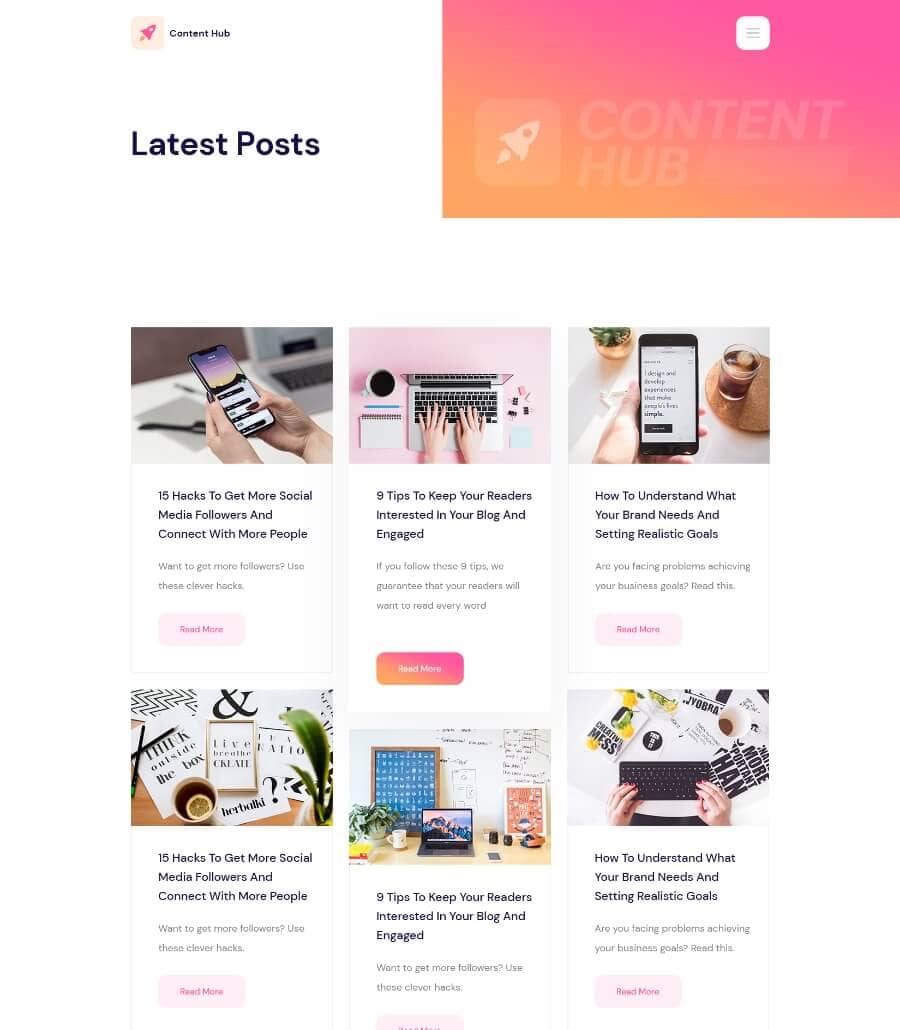 Templately - Content Hub - Content Marketing Website Template For Elementor Thumbnail 2