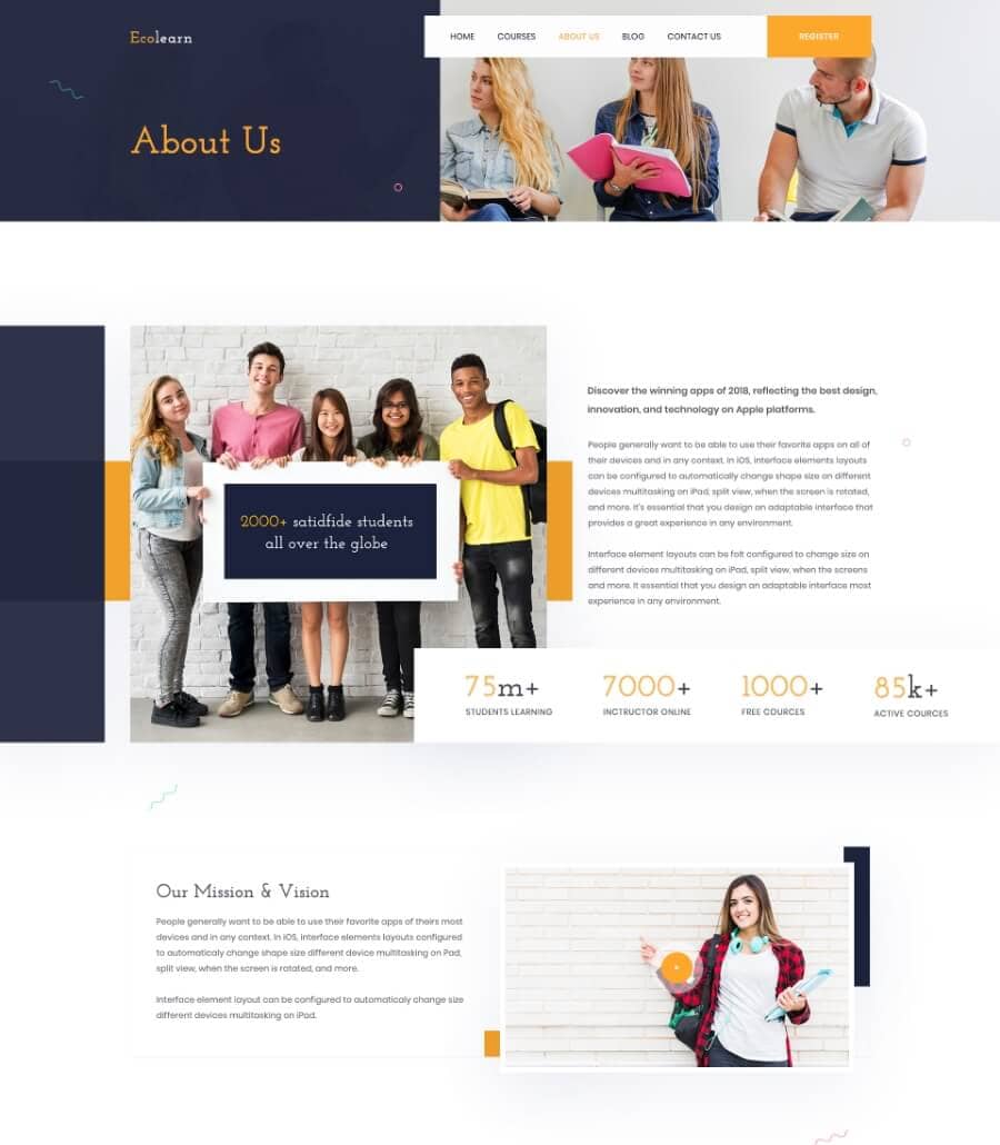 Templately - EduBee - Education Website Template Thumbnail 2
