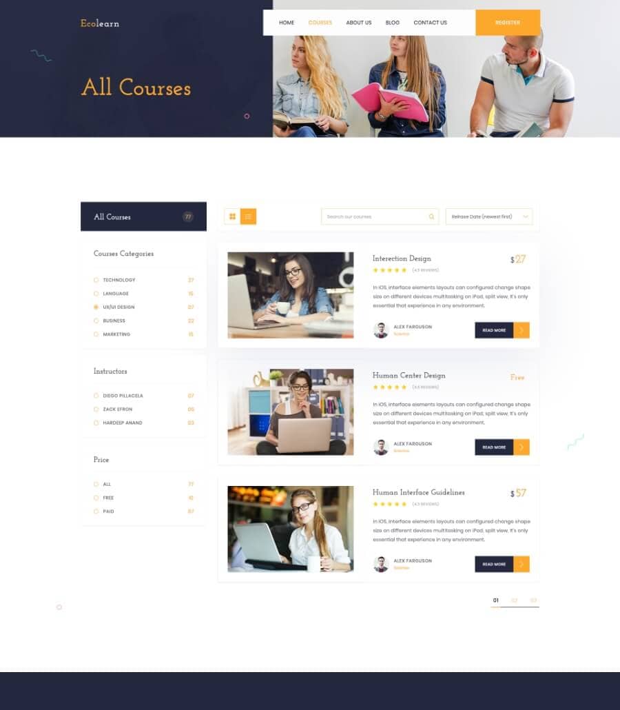 Templately - EduBee - Education Website Template Thumbnail 3