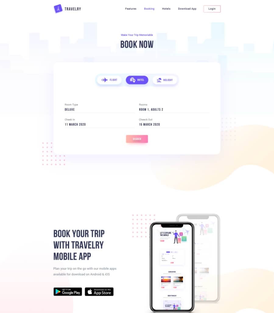 Templately - Travelry - Travel Website Template Thumbnail 2