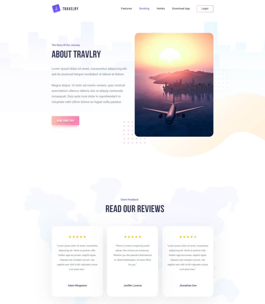 Templately - Travelry - Travel Website Template Thumbnail 3