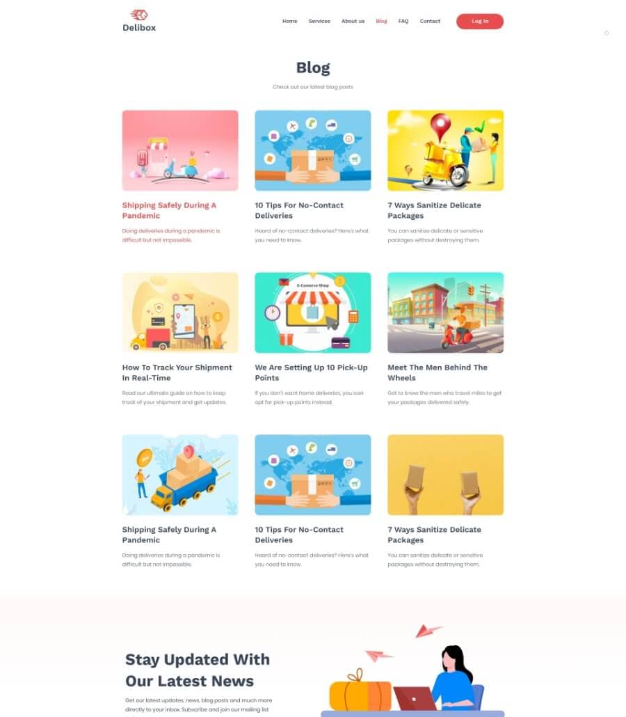 Templately - Delibox - Courier/Delivery Service Website Template Thumbnail 3