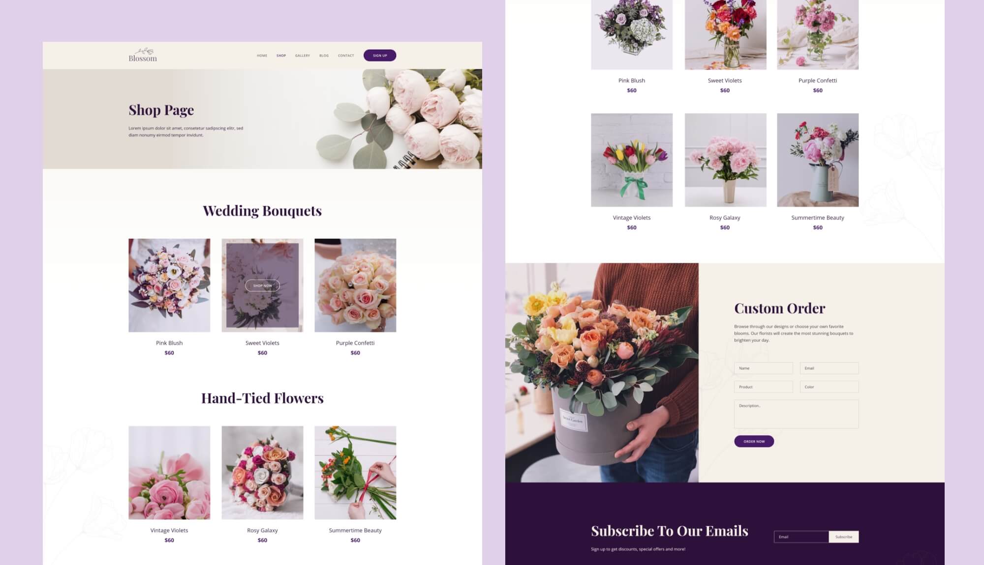 Blossom Shop Page Banner