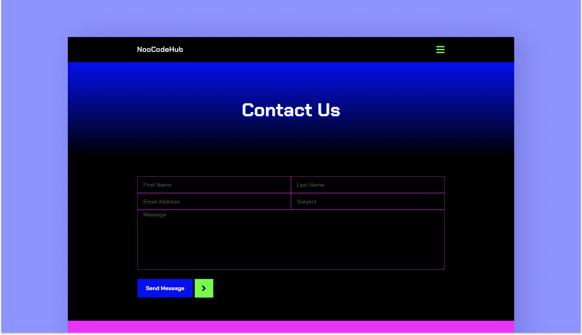 NooCodeHub Contact Page Banner