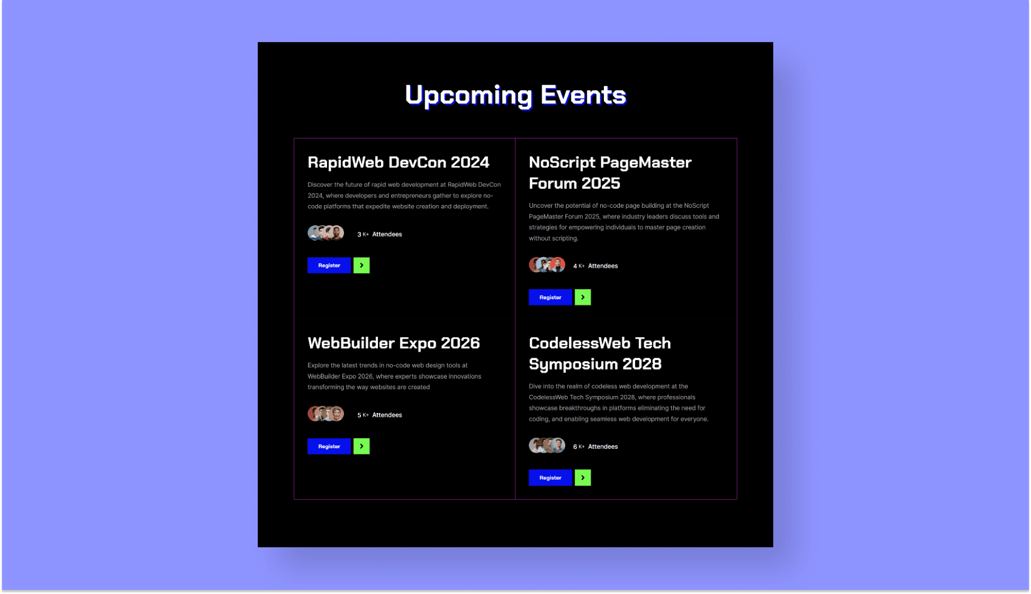 NooCodeHub Upcoming Event Section Banner