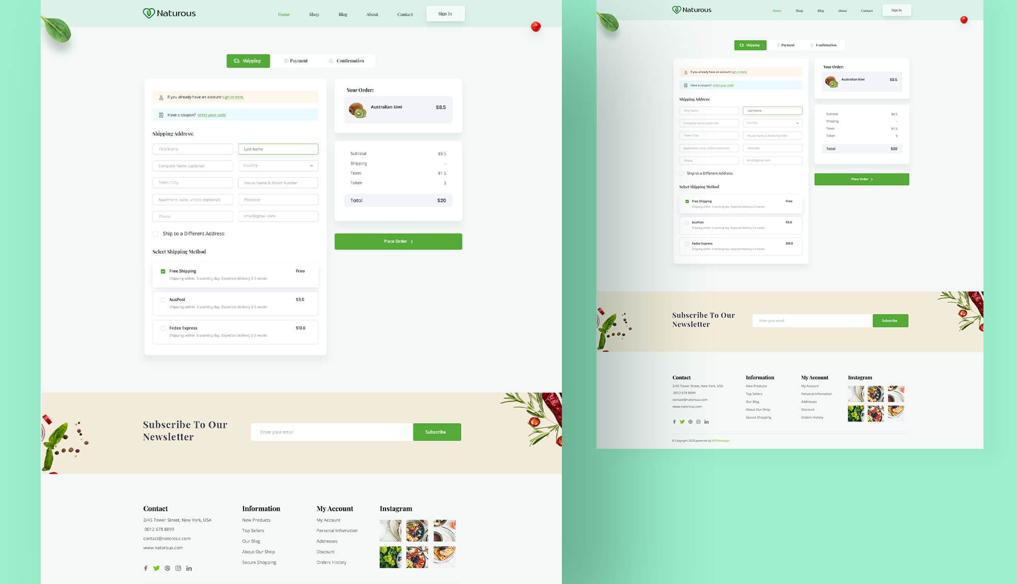 Naturous Checkout Page Banner
