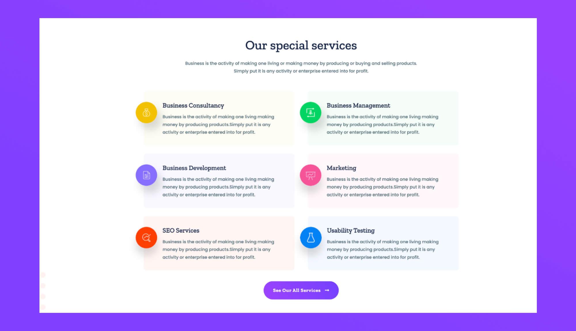 Unigency Service Section Lite For Gutenberg Banner