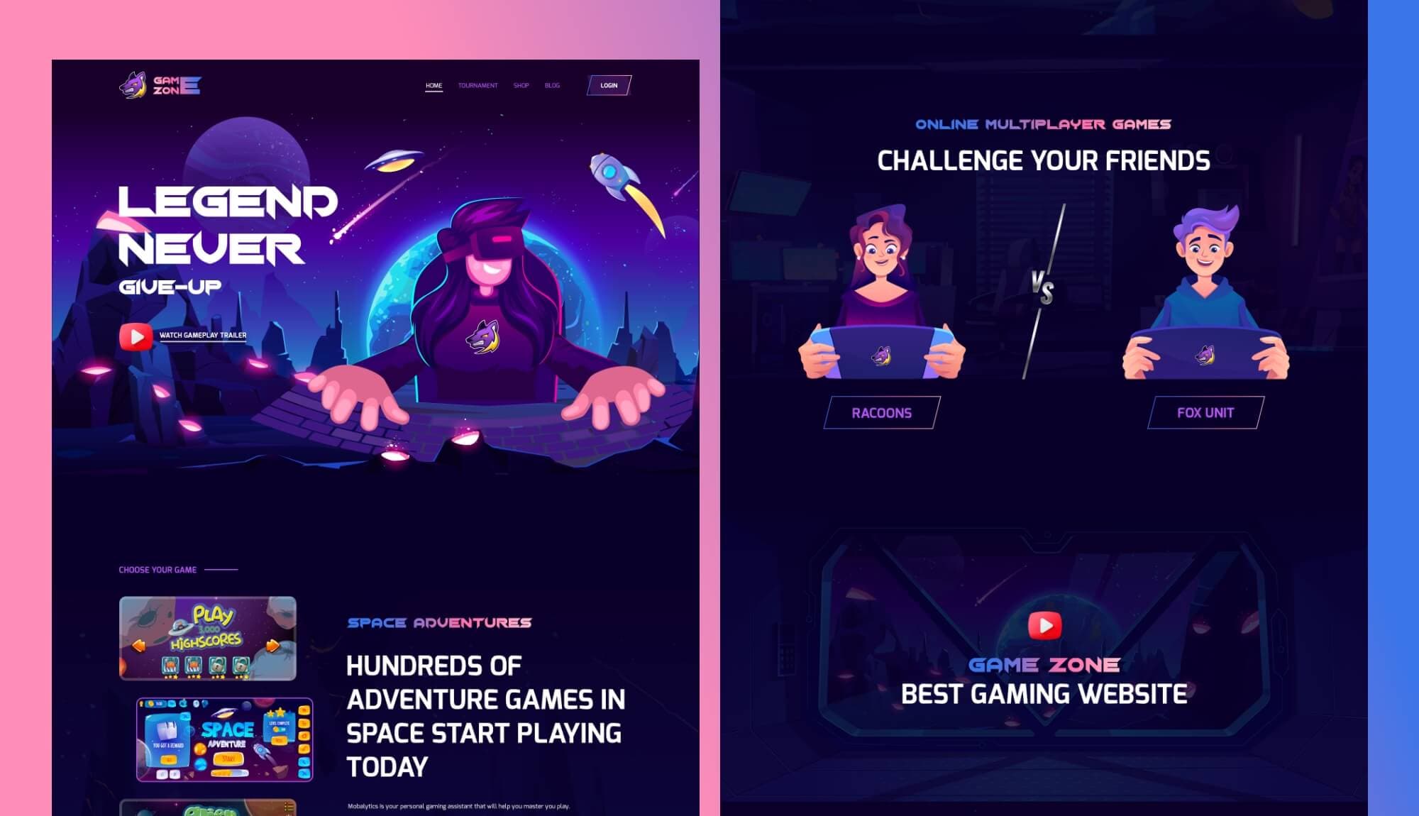 Game Zone Gaming Website Template For Elementor