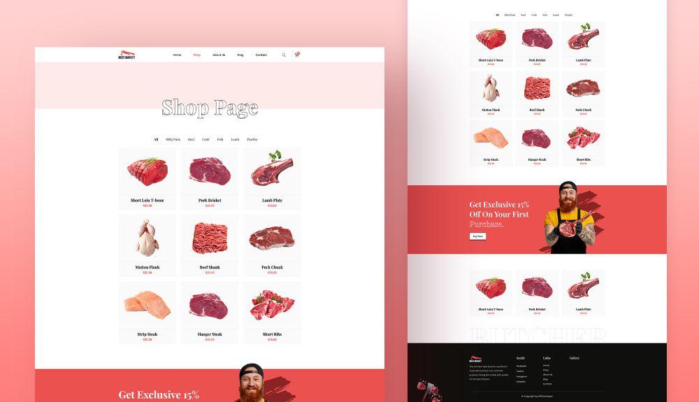 Meat Market Shop Page For Gutenberg Banner