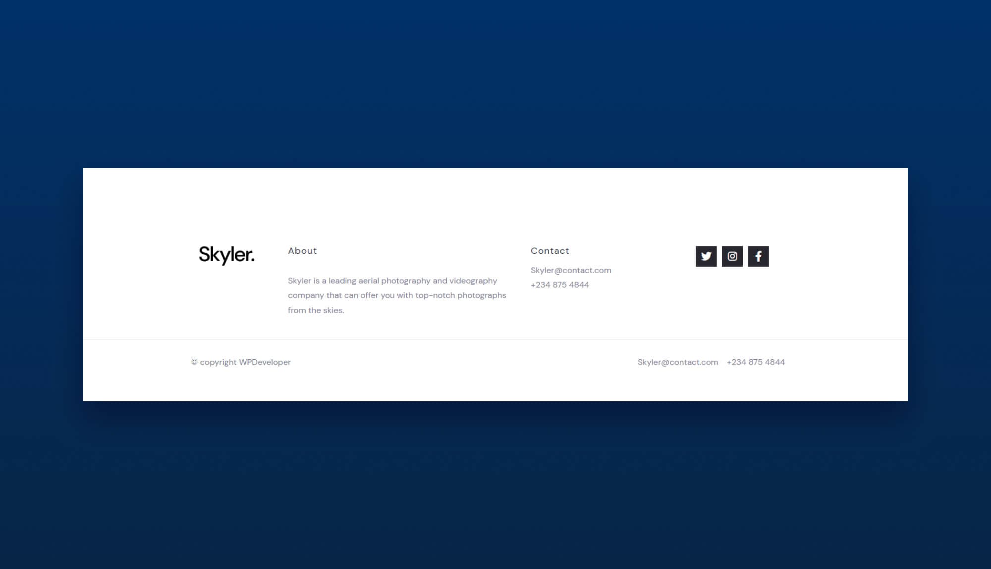 Skyler Footer Banner