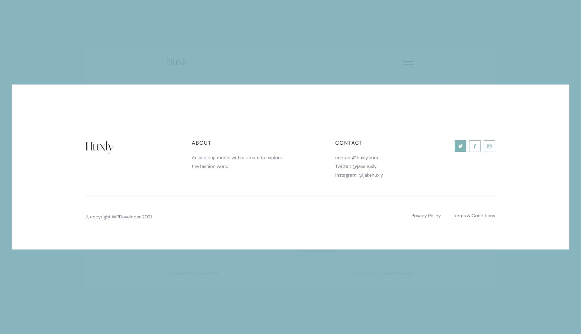 Huxly Footer Banner