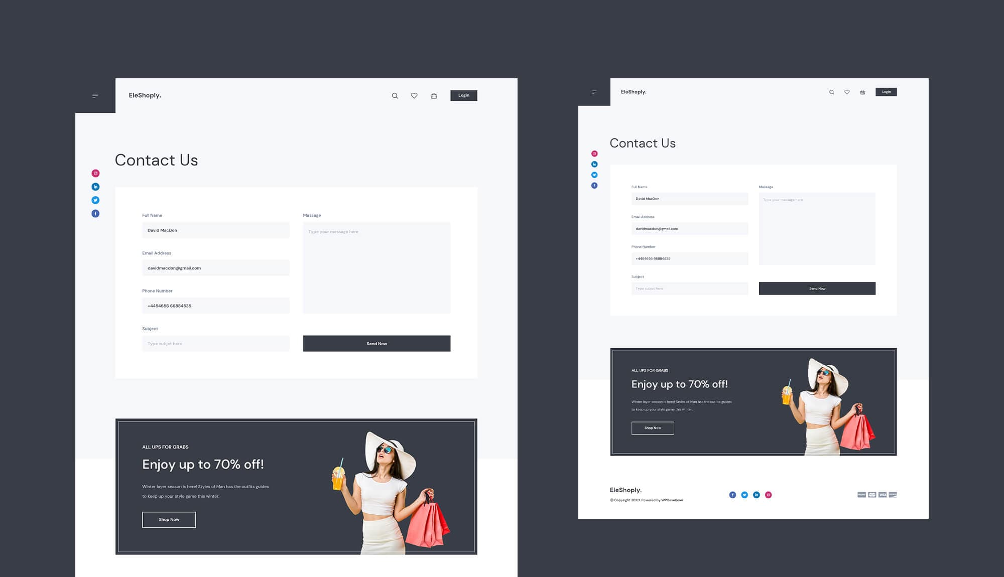 EleShoply Contact Page Banner
