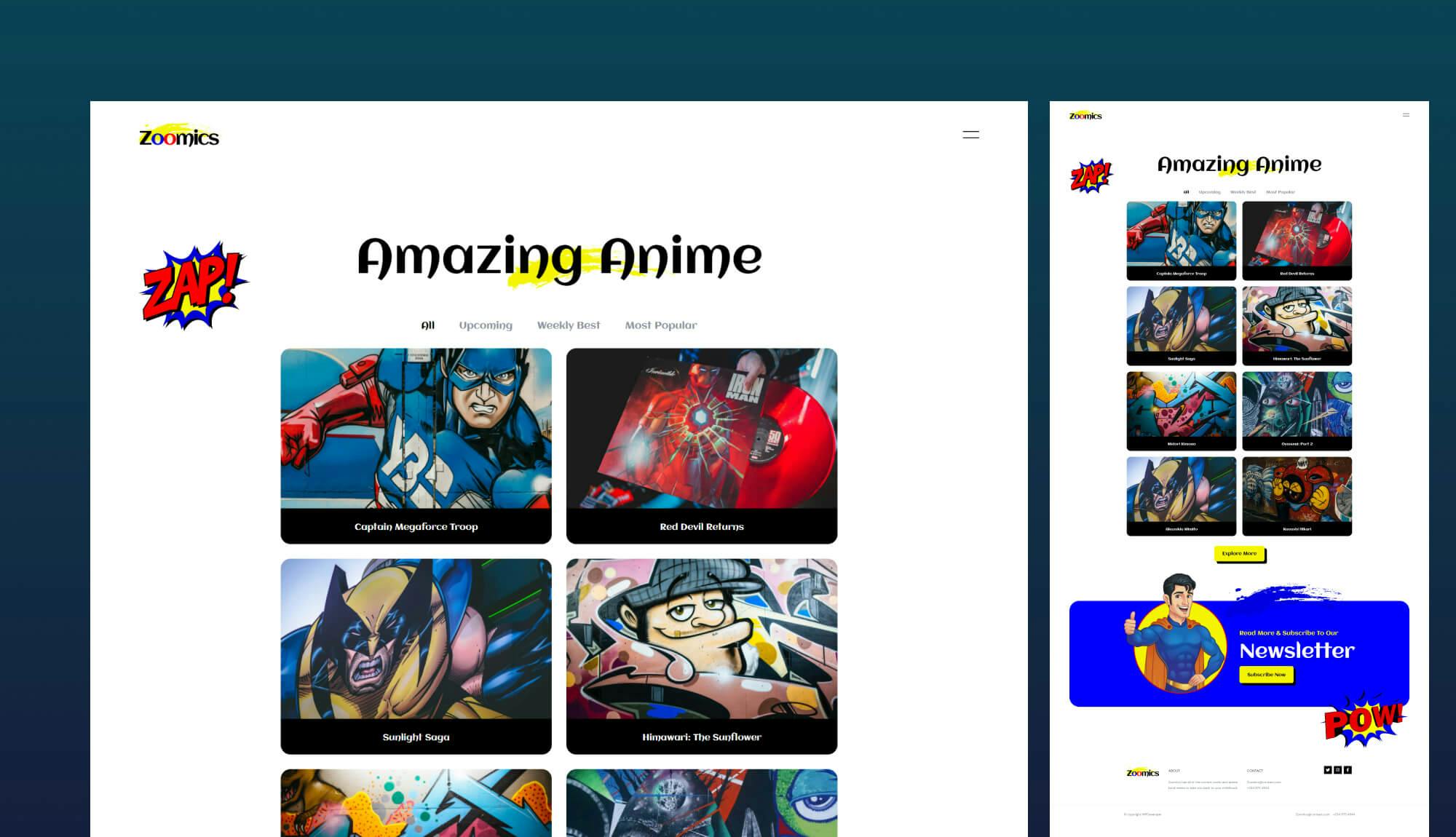 Zoomics Anime Collection Page Banner
