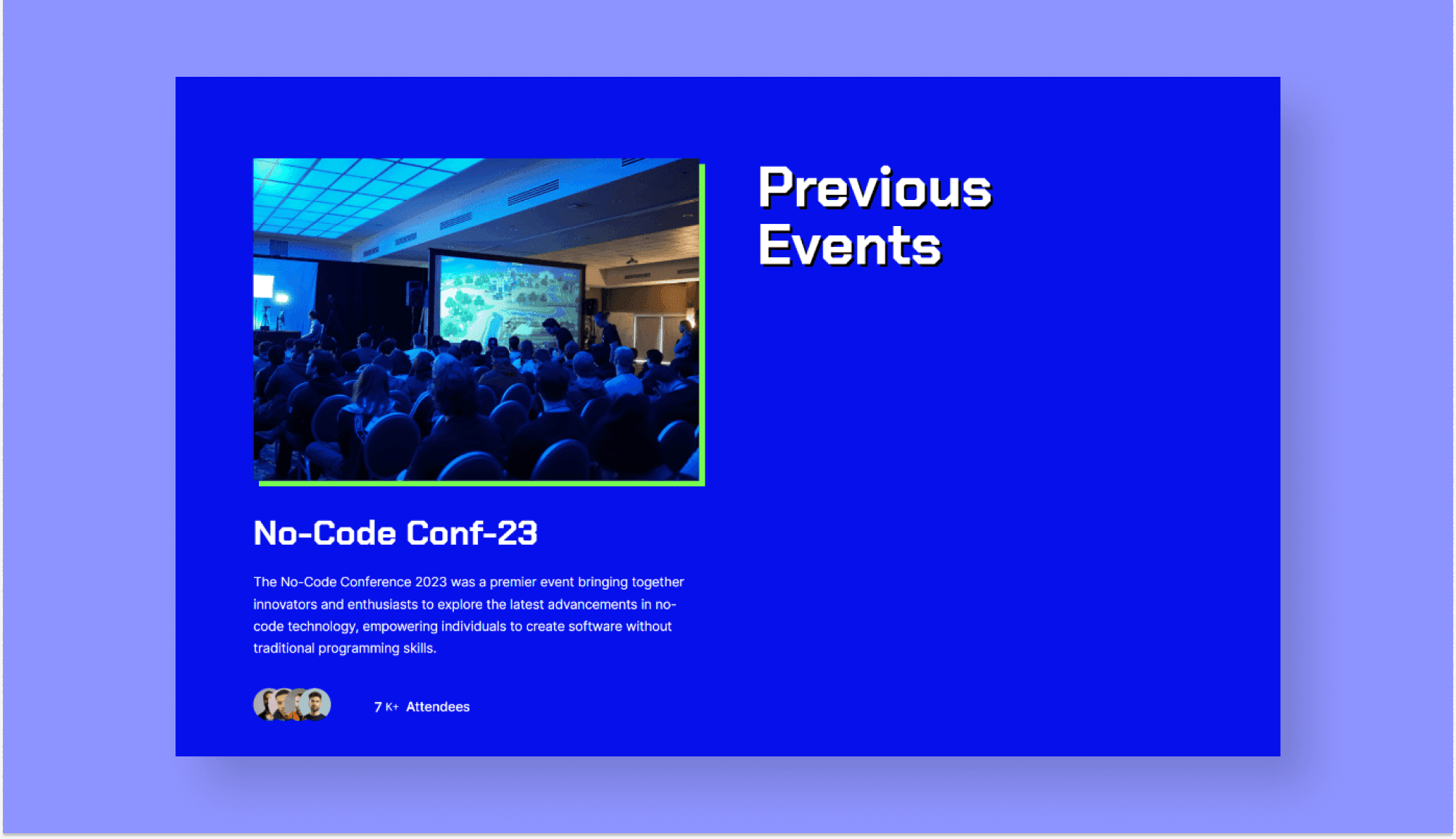 NooCodeHub Previous Event Section Banner