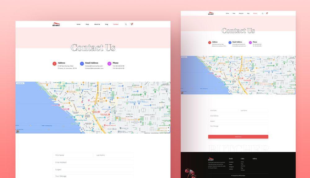 Meat Market Contact Us Page For Gutenberg Banner