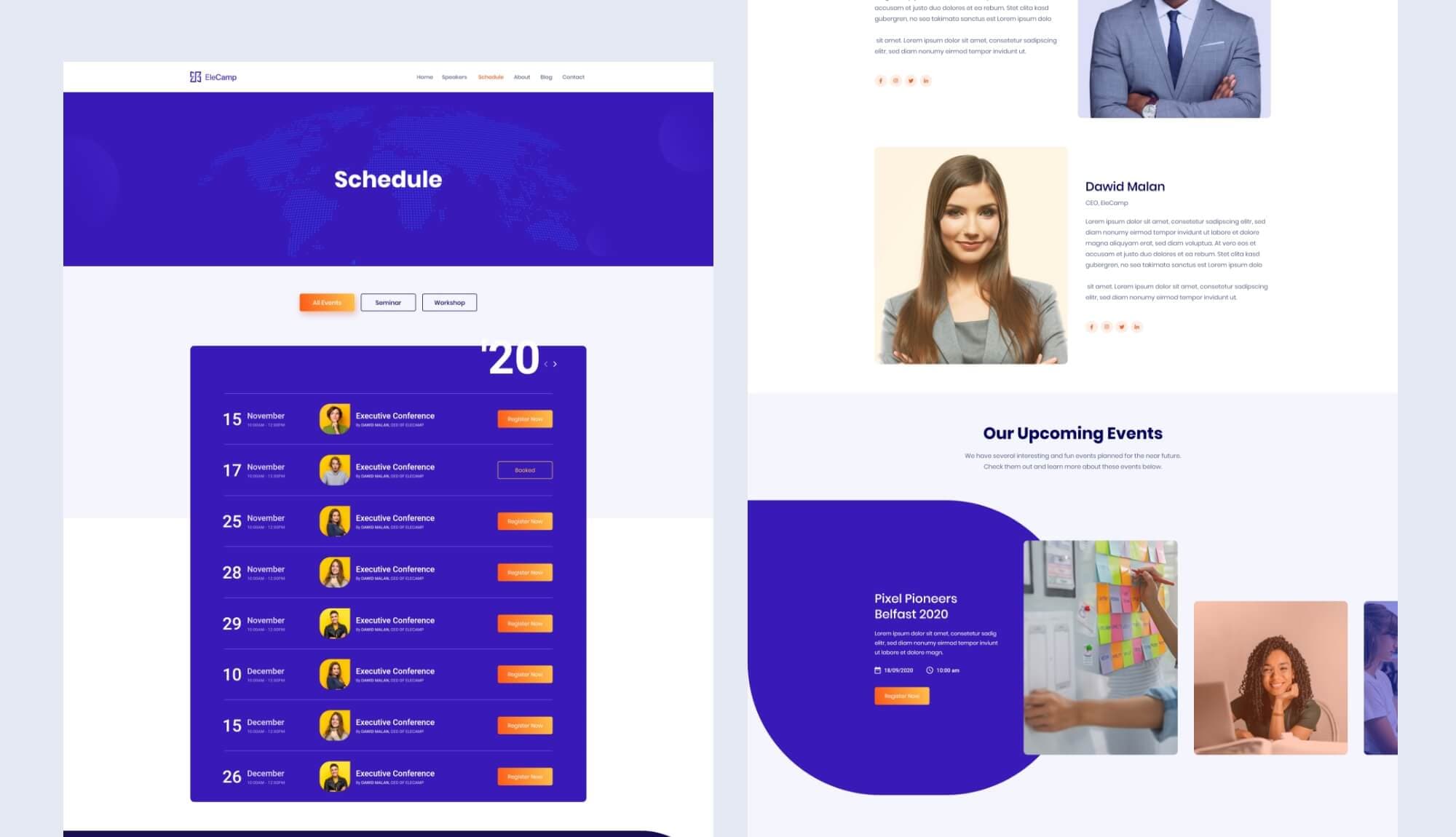 EleCamp Schedule Page Banner