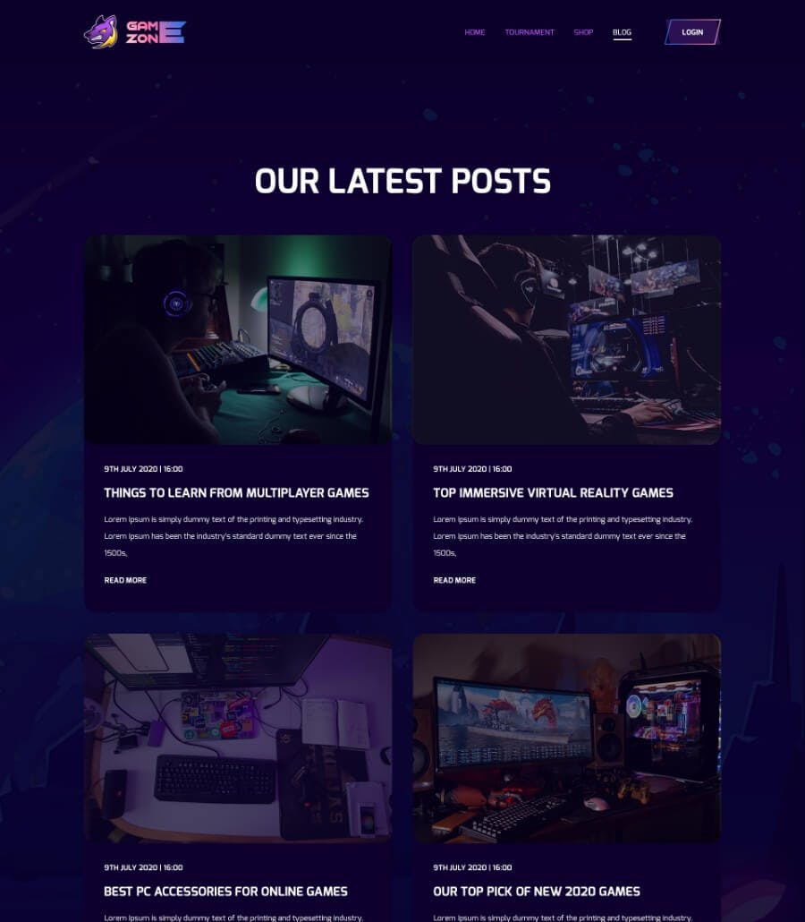45+ Gaming Website Themes & Templates