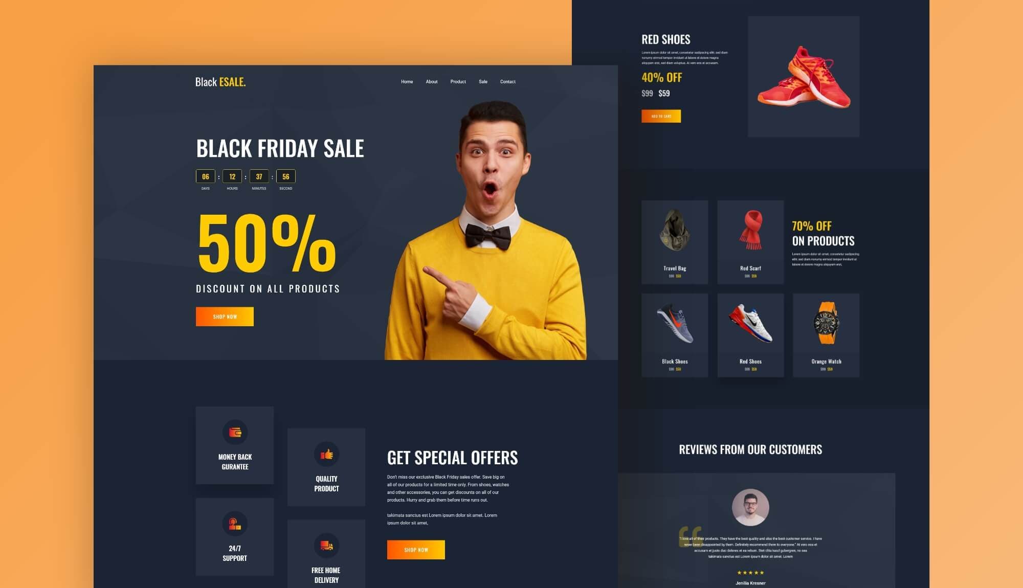 Black Esale - Black Friday Landing Page Template Banner