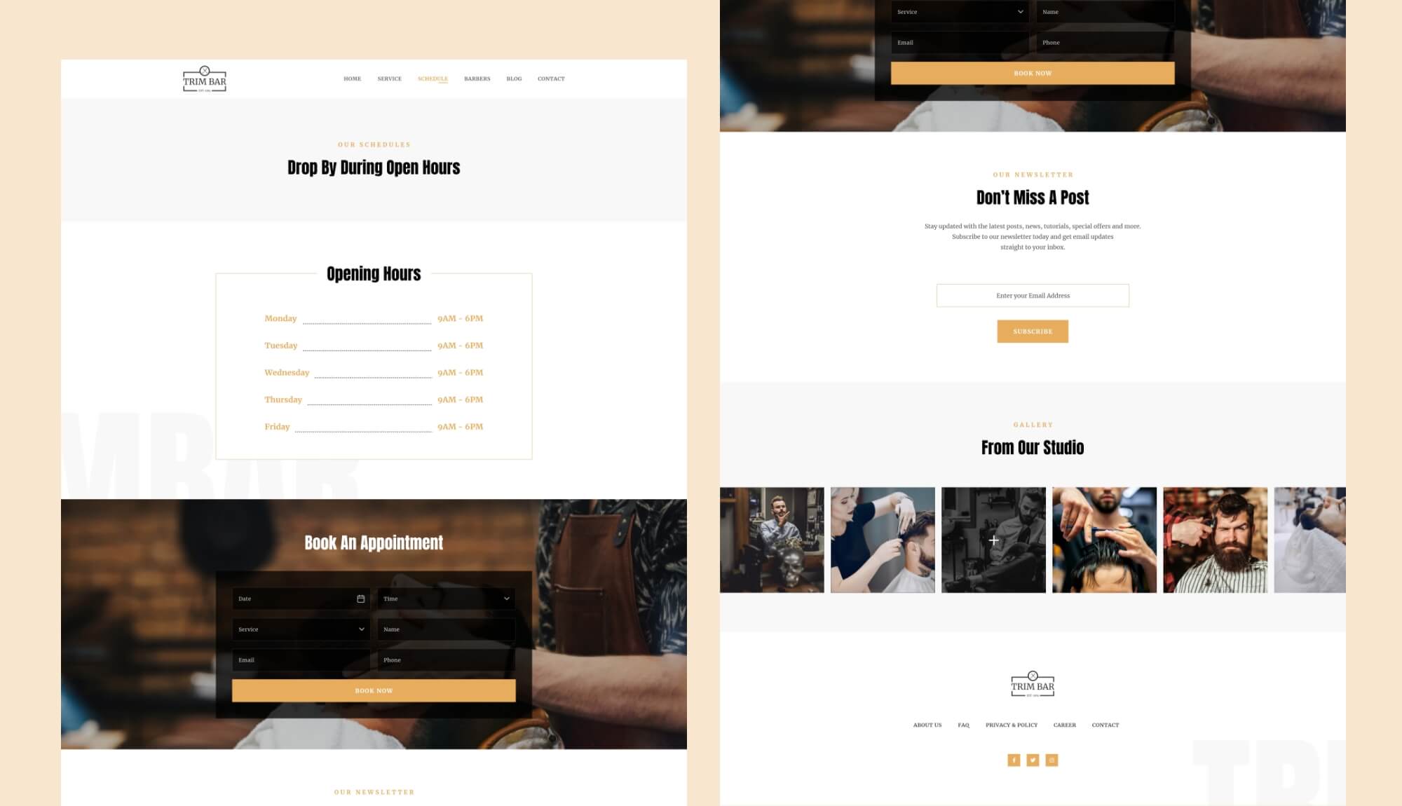 Trim Bar Schedule Page Banner